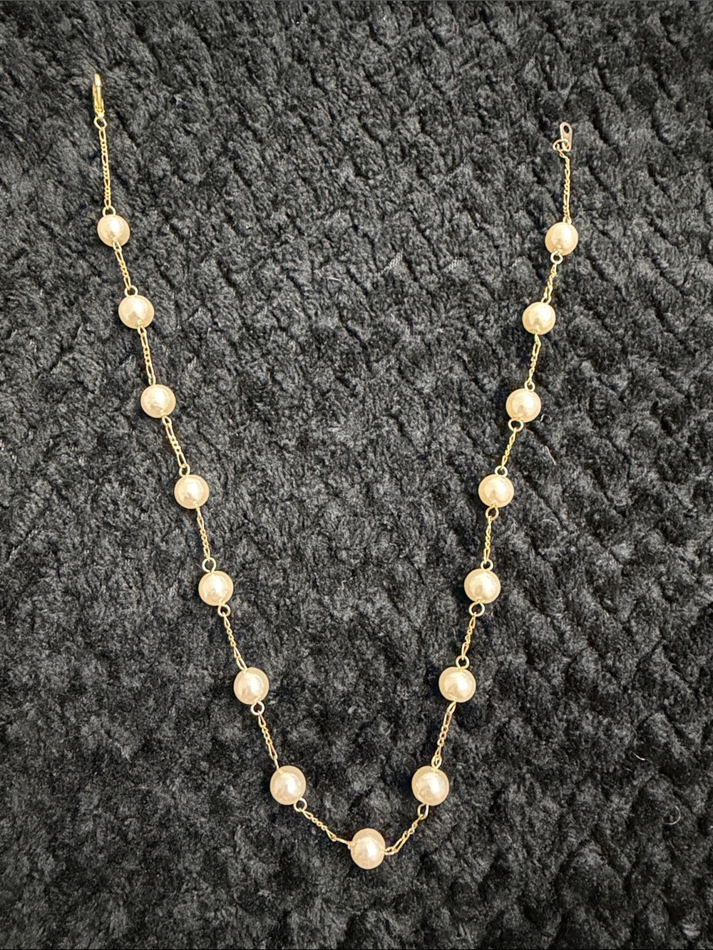 Gold Pearl Station Necklace - Women's Jewelry